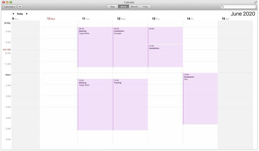 Dela din kalender på Mac