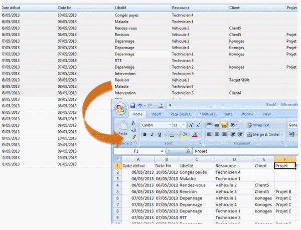 Exportera data till Excel