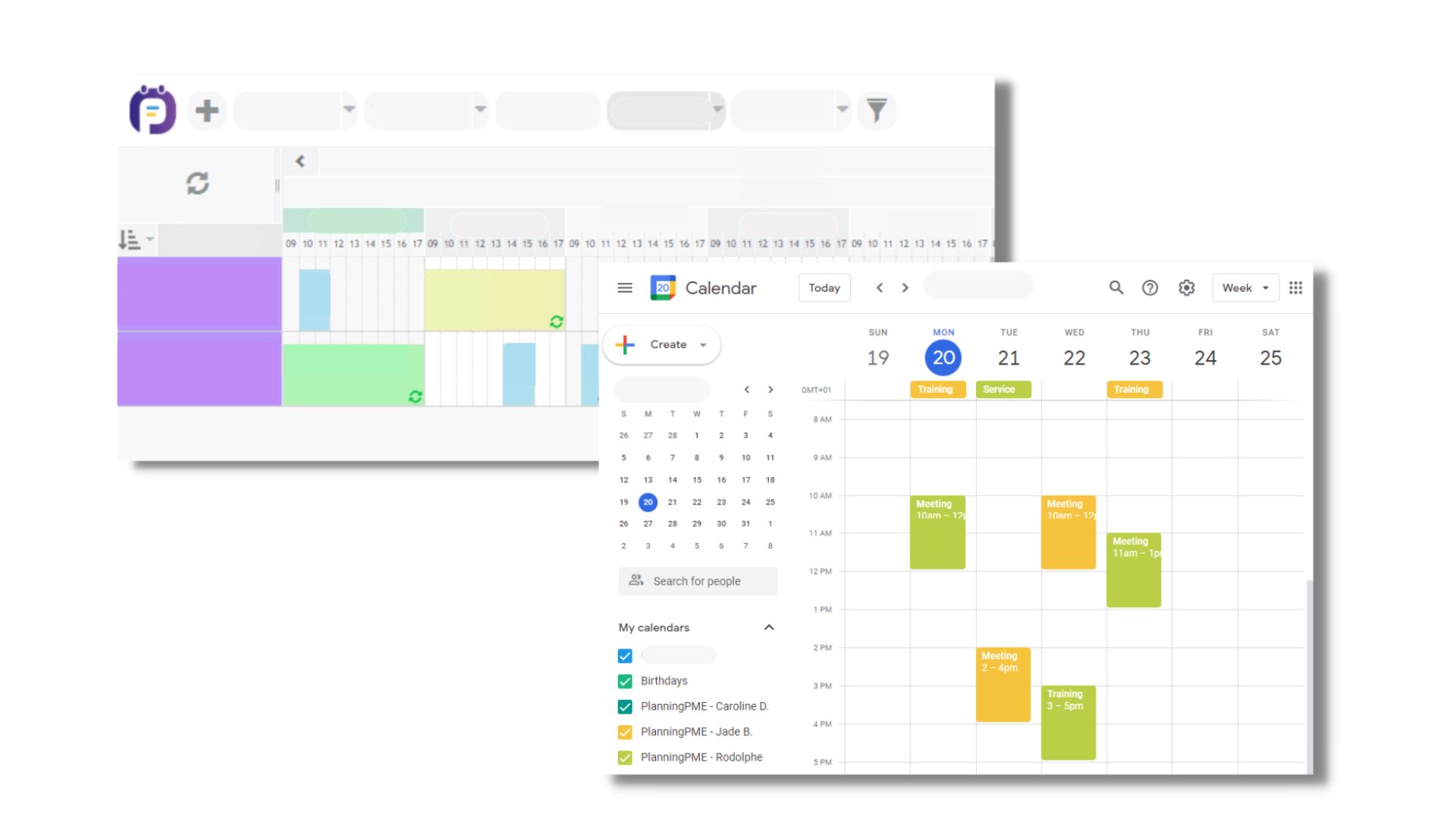 Synkronisering av PlanningPME och Google Calendar